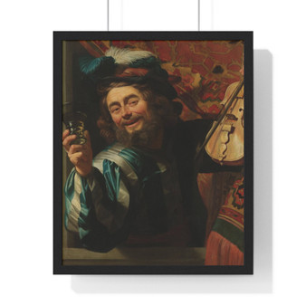 The Merry Fiddler, Gerard van Honthorst  ,  Premium Framed Vertical Poster,The Merry Fiddler, Gerard van Honthorst  -  Premium Framed Vertical Poster,The Merry Fiddler, Gerard van Honthorst  -  Premium Framed Vertical Poster