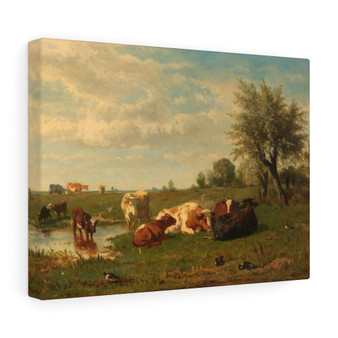Cows in the Meadow, Gerard Bilders  ,  Stretched Canvas,Cows in the Meadow, Gerard Bilders  -  Stretched Canvas,Cows in the Meadow, Gerard Bilders  -  Stretched Canvas