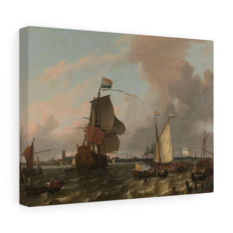 The Man,of,War Brielle on the River Maas off Rotterdam, Ludolf Bakhuysen  ,  Stretched Canvas,The Man-of-War Brielle on the River Maas off Rotterdam, Ludolf Bakhuysen  -  Stretched Canvas,The Man-of-War Brielle on the River Maas off Rotterdam, Ludolf Bakhuysen  -  Stretched Canvas