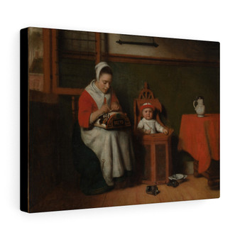 The Lacemaker, ca. 1656, Nicolaes Maes, Dutch, Stretched Canvas,The Lacemaker, ca. 1656, Nicolaes Maes, Dutch- Stretched Canvas,The Lacemaker, ca. 1656, Nicolaes Maes, Dutch- Stretched Canvas