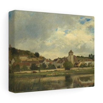 The Village of La Celle-sous-Moret, Eugene Lavieille, French - Stretched Canvas,The Village of La Celle-sous-Moret, Eugene Lavieille, French - Stretched Canvas,The Village of La Celle,sous,Moret, Eugene Lavieille, French , Stretched Canvas