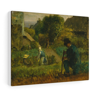 Garden Scene, 1854, Jean-Francois Millet, French- Stretched Canvas,Garden Scene, 1854, Jean-Francois Millet, French- Stretched Canvas,Garden Scene, 1854, Jean,Francois Millet, French, Stretched Canvas