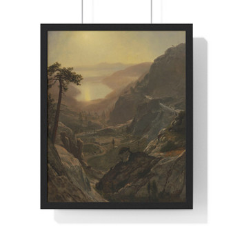 View of Donner Lake Albert Bierstadt  ,  Premium Framed Vertical Poster,View of Donner Lake Albert Bierstadt  -  Premium Framed Vertical Poster