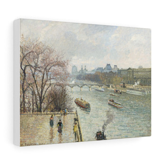  Stretched Canvas,The Louvre, Afternoon, Rainy Weather (1900) by Camille Pissarro- Stretched Canvas,The Louvre, Afternoon, Rainy Weather (1900) by Camille Pissarro- Stretched Canvas,The Louvre, Afternoon, Rainy Weather (1900) by Camille Pissarro