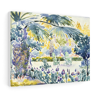 Garden of the Painter at Saint Clair (1908) painting in high resolution by Henri,Edmond Cross, Stretched Canvas,Garden of the Painter at Saint Clair (1908) painting in high resolution by Henri-Edmond Cross- Stretched Canvas