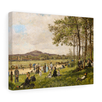 French 19th Century , Race Course at Longchamps , circa 1870 , Stretched Canvas,French 19th Century - Race Course at Longchamps - circa 1870 - Stretched Canvas