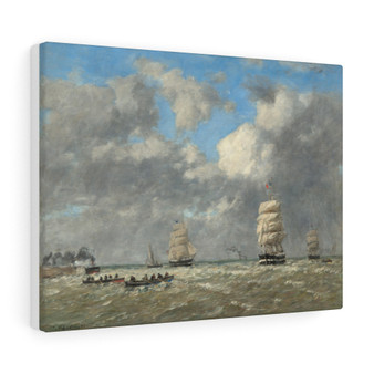1883 , Stretched Canvas,Eugène Boudin - Le Havre-1883 - Stretched Canvas,Eugène Boudin , Le Havre