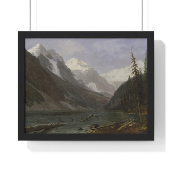 Canadian Rockies (Lake Louise) Albert Bierstadt American  ,  Premium Framed Horizontal Poster,Canadian Rockies (Lake Louise) Albert Bierstadt American  -  Premium Framed Horizontal Poster