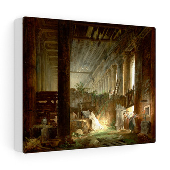  A Hermit Praying in the Ruins of a Roman Temple , Hubert Robert (French, 1733 , 1808) , Stretched Canvas, A Hermit Praying in the Ruins of a Roman Temple - Hubert Robert (French, 1733 - 1808) - Stretched Canvas, A Hermit Praying in the Ruins of a Roman Temple - Hubert Robert (French, 1733 - 1808) - Stretched Canvas