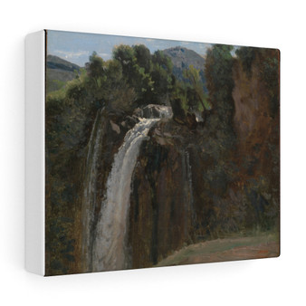 Waterfall at Terni 1826 Camille Corot French: Stretched Canvas,Waterfall at Terni 1826 Camille Corot French, Stretched Canvas