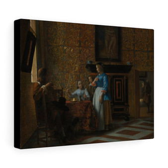 Leisure Time in an Elegant Setting, ca. 1663-65, Pieter de Hooch, Dutch- Stretched Canvas,Leisure Time in an Elegant Setting, ca. 1663,65, Pieter de Hooch, Dutch, Stretched Canvas,Leisure Time in an Elegant Setting, ca. 1663-65, Pieter de Hooch, Dutch- Stretched Canvas