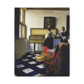 Johannes Vermeer's The Music Lesson (ca. 1662-1665)- Stretched Canvas