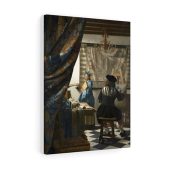Johannes Vermeer's The Allegory of Painting (ca. 1666 ,1668), Stretched Canvas,Johannes Vermeer's The Allegory of Painting (ca. 1666 -1668)- Stretched Canvas