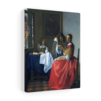 Johannes Vermeer's The Girl with a Wineglass (ca. 1658,1662), Stretched Canvas,Johannes Vermeer's The Girl with a Wineglass (ca. 1658-1662)- Stretched Canvas