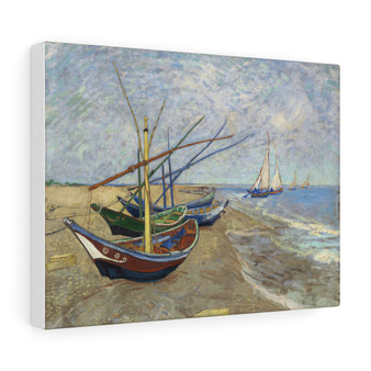 Vincent van Gogh's Fishing Boats on the Beach at Saintes-Maries (1888)- Stretched Canvas,Vincent van Gogh's Fishing Boats on the Beach at Saintes,Maries (1888), Stretched Canvas
