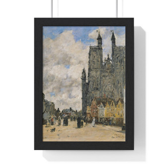 Eugène Boudin, La Place de l'église Saint,Vulfran à Abbeville  ,  Premium Framed Vertical Poster,Eugène Boudin, La Place de l'église Saint-Vulfran à Abbeville  -  Premium Framed Vertical Poster,Eugène Boudin, La Place de l'église Saint-Vulfran à Abbeville  -  Premium Framed Vertical Poster