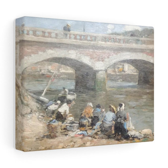 ウジェーヌ・ブーダンLAVEUSES AU BORD DE LA TOUQUES Boudin Eugène Laveuses au bord de la Touques - Stretched