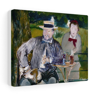 Portrait d'Ernest Hoschedé et sa fille Marthe , Édouard Manet ,  Stretched Canvas,Portrait d'Ernest Hoschedé et sa fille Marthe - Édouard Manet -  Stretched Canvas