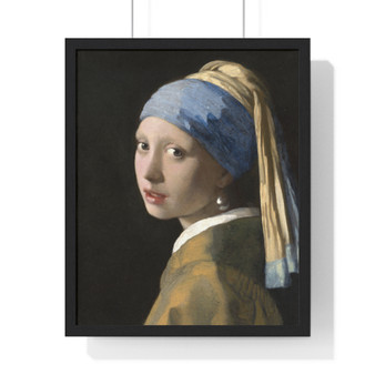 Johannes Vermeer’s Girl with a Pearl Earring  ,,  Premium Framed Vertical Poster,Johannes Vermeer’s Girl with a Pearl Earring  --  Premium Framed Vertical Poster