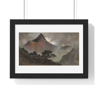 Jules Tavernier's Mountain landscape ,  Premium Horizontal Framed Poster,Jules Tavernier's Mountain landscape -  Premium Horizontal Framed Poster