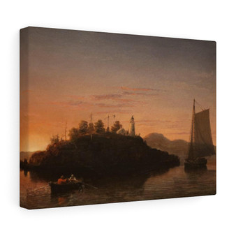 View of Camden Mountains from Penobscot Bay by Fitz Henry Lane  ,  Stretched Canvas,View of Camden Mountains from Penobscot Bay by Fitz Henry Lane  -  Stretched Canvas
