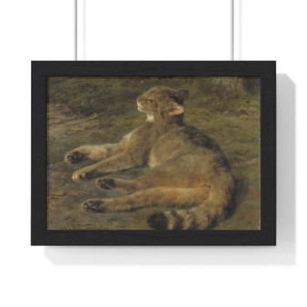 Wild Cat (Rosa Bonheur) , Premium Framed Horizontal Poster,Wild Cat (Rosa Bonheur) - Premium Framed Horizontal Poster