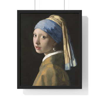   Premium Framed Vertical Poster,Johannes Vermeer’s Girl with a Pearl Earring  -  Premium Framed Vertical Poster,Johannes Vermeer’s Girl with a Pearl Earring  