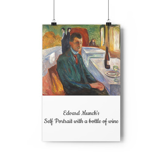 Edvard Munch's Self Portrait with a bottle of wine - Giclée Art Print 