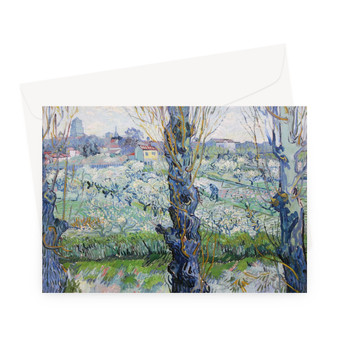 Vincent van Gogh's View of Arles, Flowering Orchards (1889) -  Greeting Card - (FREE SHIPPING)