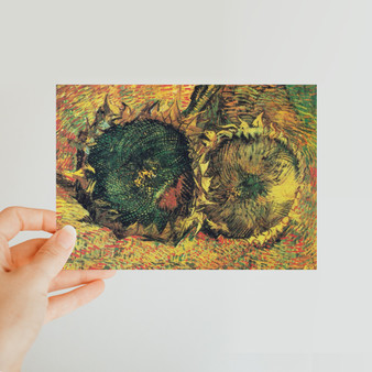 Vincent van Gogh's Two Cut Sunflowers (1887) -  Classic Postcard - (FREE SHIPPING)