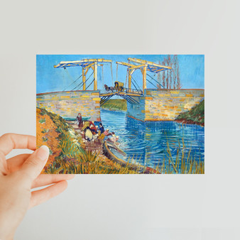 Vincent van Gogh's The Langlois Bridge at Arles with Women Washing (1888)-3 -  Classic Postcard - (FREE SHIPPING)