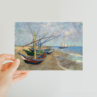 Vincent van Gogh's Fishing Boats on the Beach at Saintes-Maries (1888) -  Classic Postcard - (FREE SHIPPING)