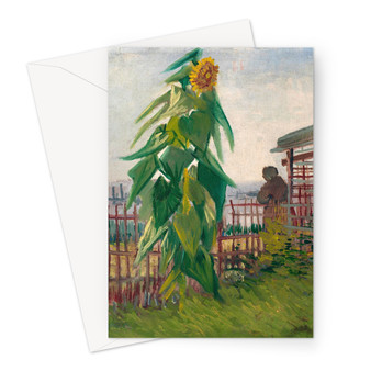 Vincent van Gogh's Allotment with Sunflower (1887)  -  Greeting Card - (FREE SHIPPING)