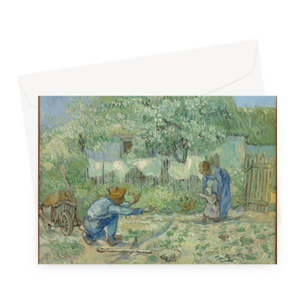 First Steps, after Millet 1890 Vincent van Gogh Dutch -  Greeting Card - (FREE SHIPPING)