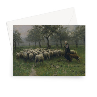 Anton Mauve's Herderin Met Kudde Schapen -  Greeting Card - (FREE SHIPPING)