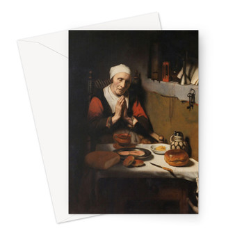 Old Woman Praying, Known as 'Prayer Without End', Nicolaes Maes, c. 1656 -  Greeting Card - (FREE SHIPPING)