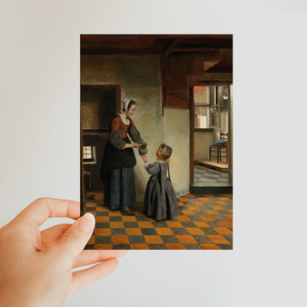 Woman with a Child in a Pantry, Pieter de Hooch, c. 1656 - c. 1660 -  Classic Postcard - (FREE SHIPPING)