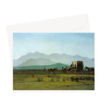 Albert_Bierstadt_-_Surveyor's_Wagon_in_the_Rockies -  Greeting Card - (FREE SHIPPING)