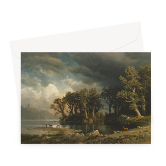 Albert_Bierstadt_-_The_coming_storm -  Greeting Card - (FREE SHIPPING)