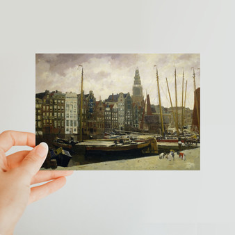 The Damrak, Amsterdam, George Hendrik Breitner, 1903 -  Classic Postcard - (FREE SHIPPING)