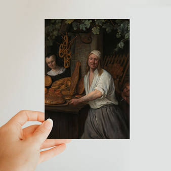 The Baker Arent Oostwaard and his Wife, Catharina Keizerswaard, Jan Havicksz. Steen, 1658 -  Classic Postcard - (FREE SHIPPING)