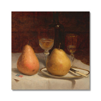 Sanford Robinson Gifford's Two Pears on a Tabletop -  Photo Art Print