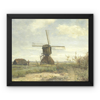 'Sunny Day', a Windmill on a Waterway, Paul Joseph Constantin Gabriël, c. 1860 - c. 1903 -  Framed Canvas
