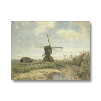 'Sunny Day', a Windmill on a Waterway, Paul Joseph Constantin Gabriël, c. 1860 - c. 1903 -  Stretched Canvas