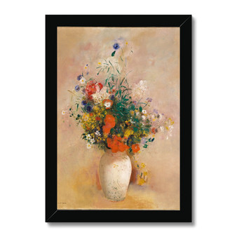 Vase of Flowers (Pink Background) ca. 1906 Odilon Redon French Framed Print