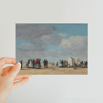 Eugène Boudin, The Beach at Trouville Classic Postcard - (FREE SHIPPING)