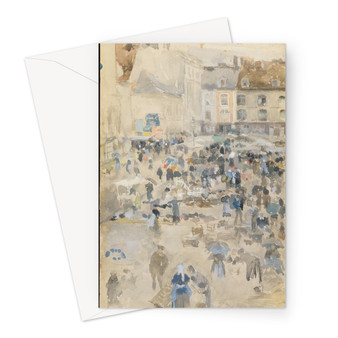 Variations in Violet and Grey—Market Place, Dieppe 1885 James McNeill Whistler American Greeting Card - (FREE SHIPPING)