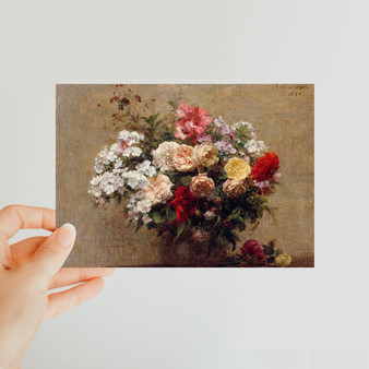 Summer Flowers (1880) in high resolution by Henri Fantin–Latour - Classic Postcard - (FREE SHIPPING)
