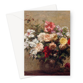Summer Flowers (1880) in high resolution by Henri Fantin–Latour Greeting Card - (FREE SHIPPING)