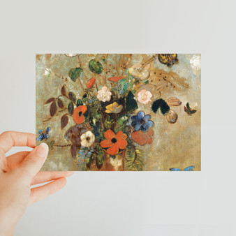 Still Life with Flowers (1905) by Odilon Redon - Classic Postcard - (FREE SHIPPING)